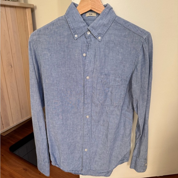 J.Crew 100% Linen Blue Shirt - Picture 1 of 3